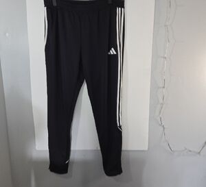 NWOT Adidas Black and White Sweatpants with Iconic Stripes